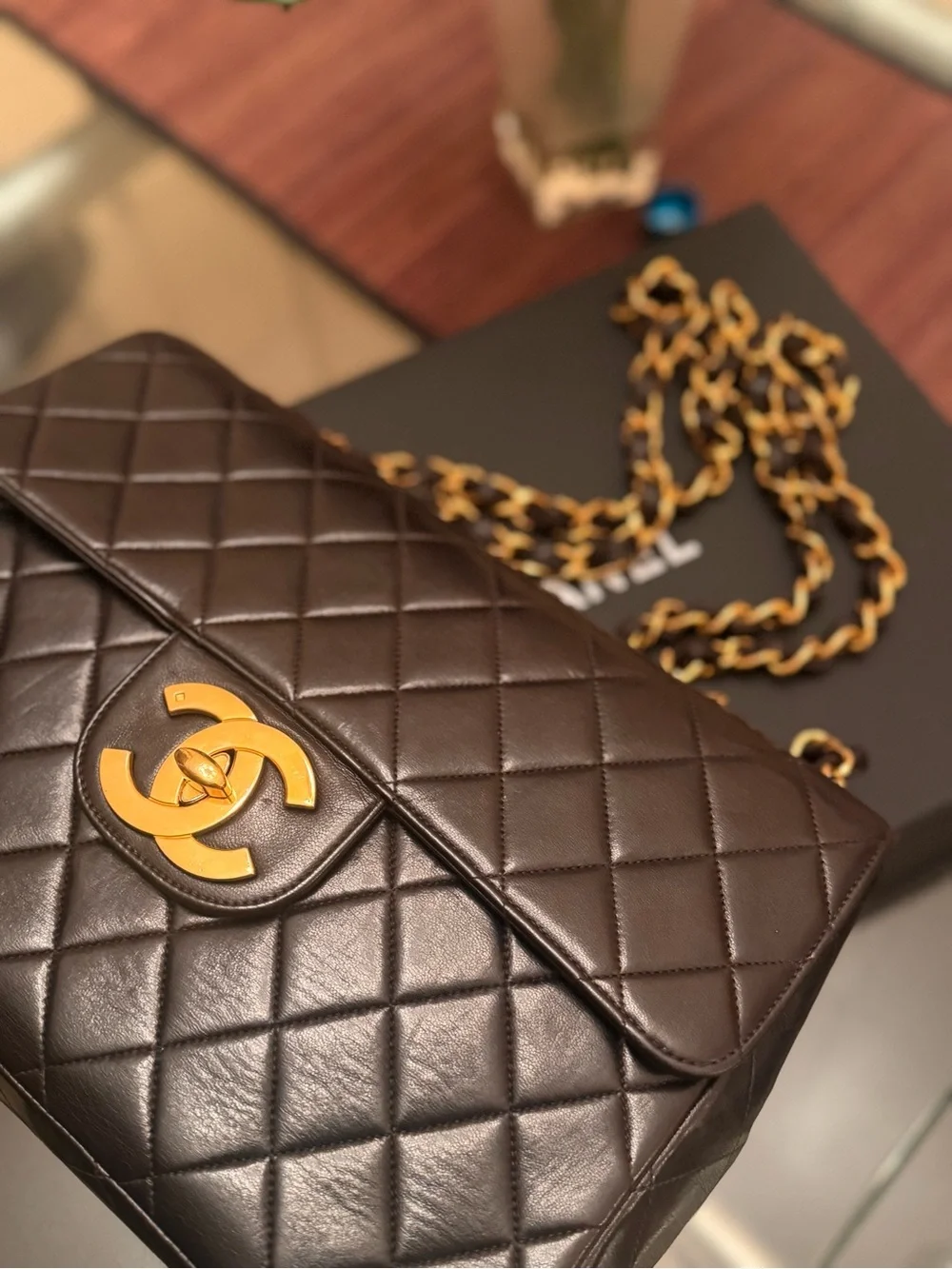 CHANEL Black Quilted Leather Single Flap with Gold CC hardware